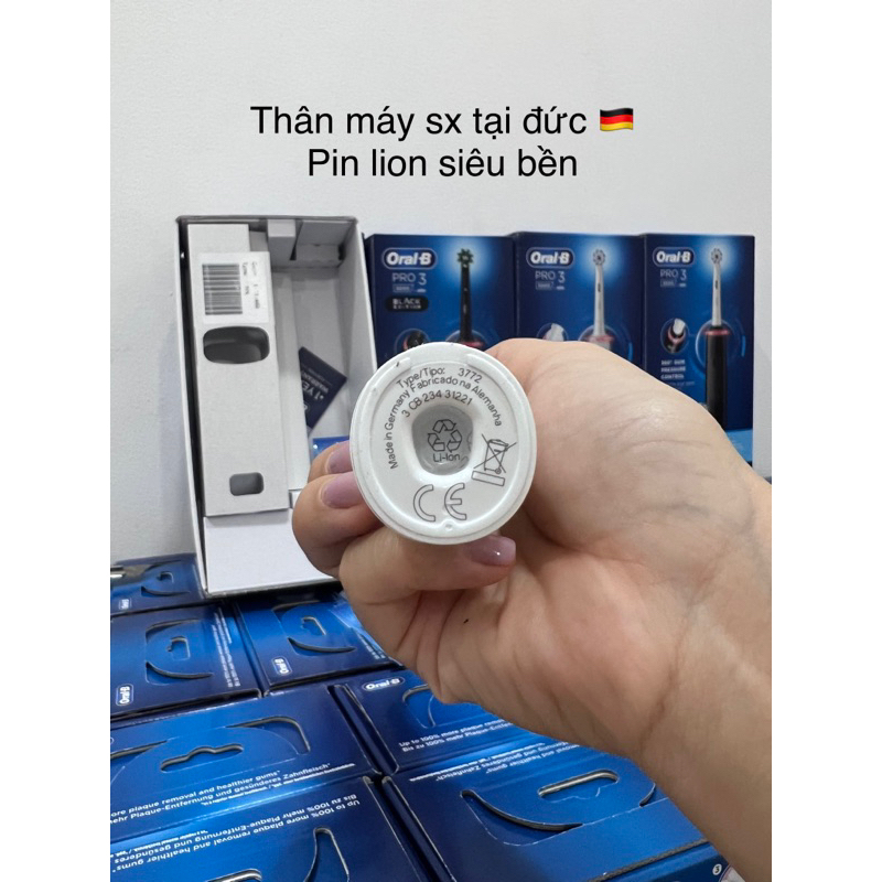 Mẫu mới pro 3 3000, bàn chải điện oral b pro 3 3000 sensi, balck edition