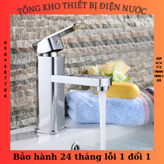 Vòi chậu rửa mặt nóng lạnh ( vòi lavabo) vuông SNL16 tặng đôi dây cấp inox