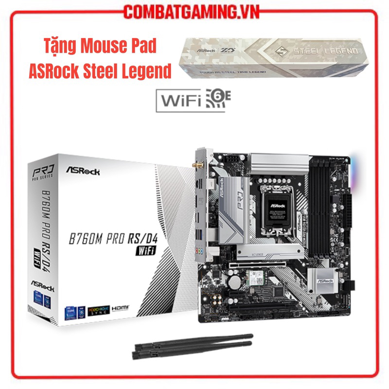 [Mã ELSKAMISEPI23 giảm 8% đơn 500K] Bo mạch chủ Mainboard ASRock B760M Pro RS/D4 Wifi