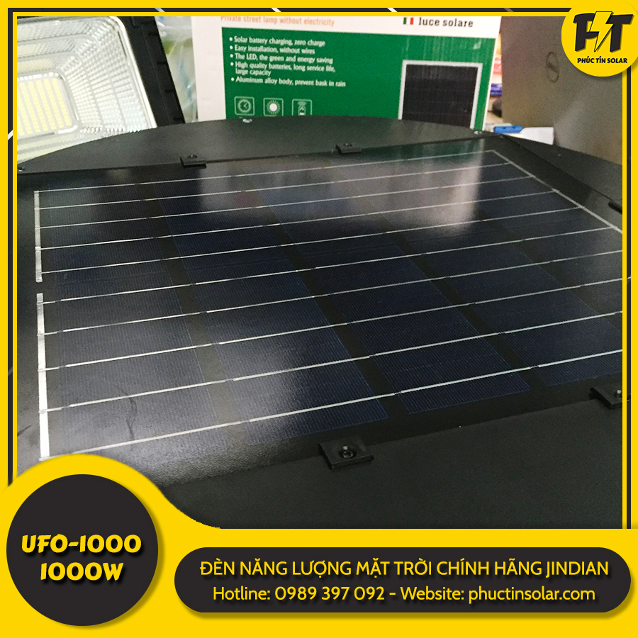 Đèn Đĩa Bay Jindian UFO năng lượng mặt trời 1000w UFO1000 - Đèn sân vườn - Có Rada Chống Trộm - Chiếu sáng 360 Độ