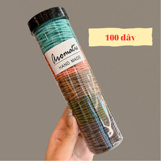 Set 100 chun buộc tóc, 20 chun buộc tóc nhiều màu sắc, dây buộc tóc trơn Hàn Quốc