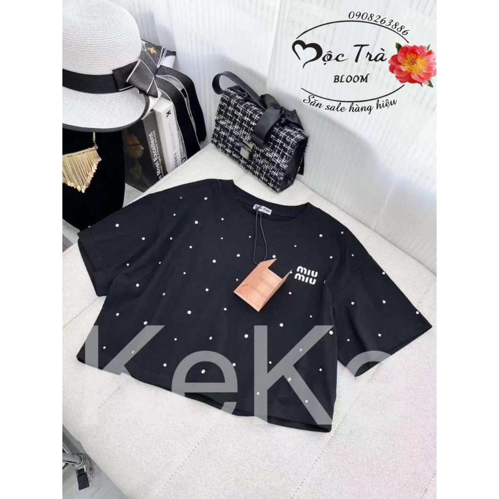 Áo thun miu miu dập đá