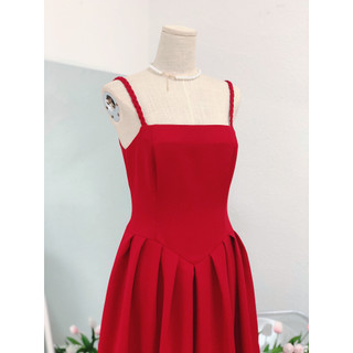 MEET - ĐẦM ĐỎ 2 DÂY Xếp Li V