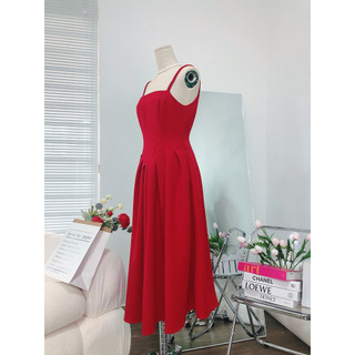 MEET - ĐẦM ĐỎ 2 DÂY Xếp Li V