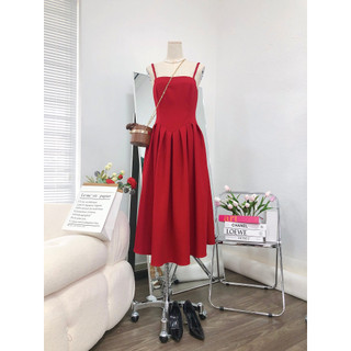 MEET - ĐẦM ĐỎ 2 DÂY Xếp Li V