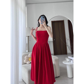 MEET - ĐẦM ĐỎ 2 DÂY Xếp Li V