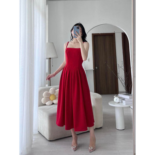 MEET - ĐẦM ĐỎ 2 DÂY Xếp Li V