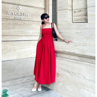 MEET - ĐẦM ĐỎ 2 DÂY Xếp Li V