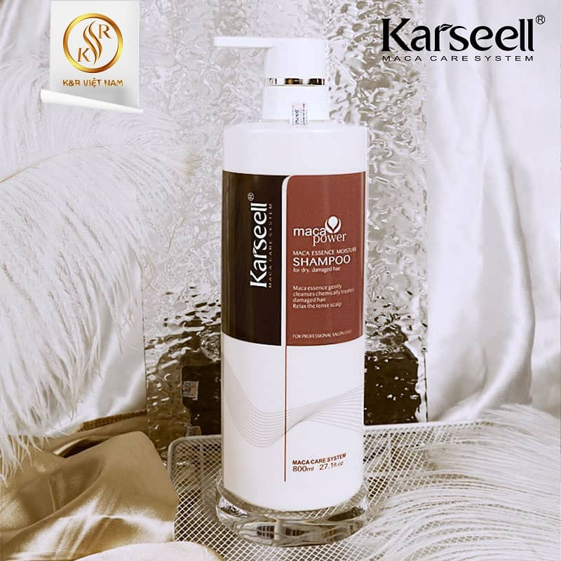 Dầu gội siêu mềm mượt Karseell 800ml–Phục hồi hư tổn chẻ ngọn, lấy lại suôn mượt, đàn hồi cho tóc sau một lần gội
