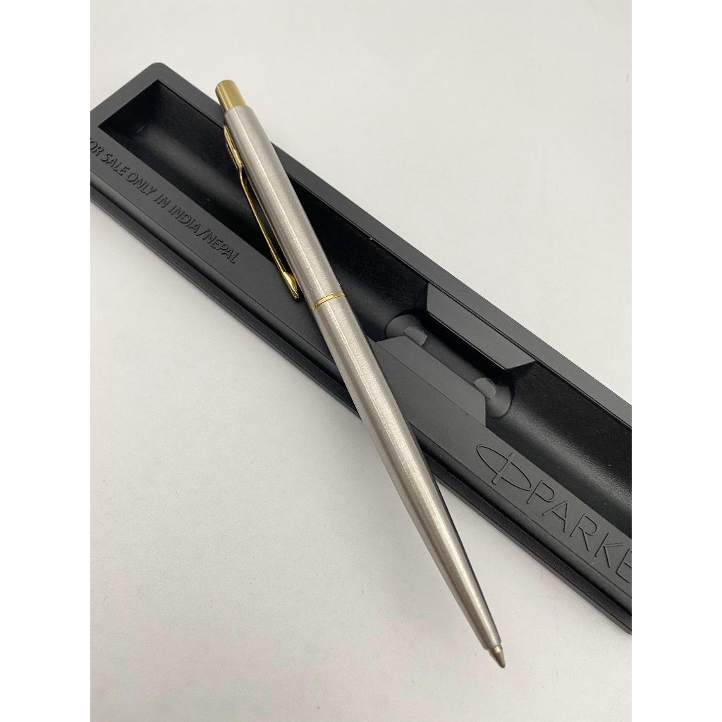 Bút bi bấm Parker Classic Stainless Stell made in India - 114.3.PK.CSSBPWC.BL