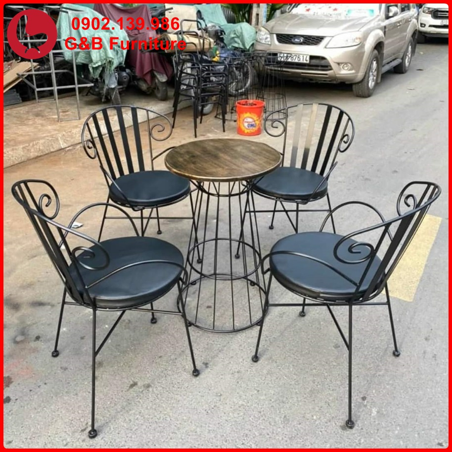 Ghế sắt mỹ nghệ sắt sơn tĩnh điện
