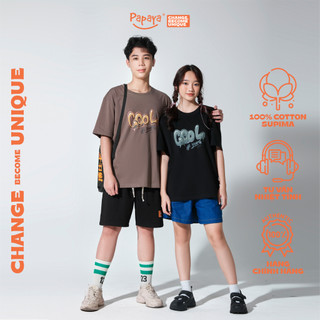 Áo Thun Tay Lỡ  Papaya Unisex Cool Form Rộng Cotton Phông Nam Nữ Oversize Local Brand In Hình