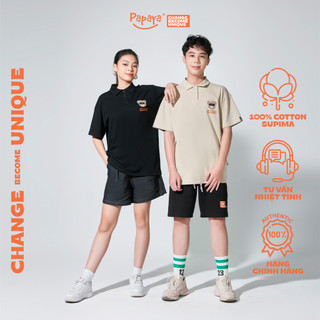 Áo Polo Tay Lỡ Papaya  Gấu Unisex Form Rộng Cotton Polo Nam Nữ Oversize Local Brand In Hình