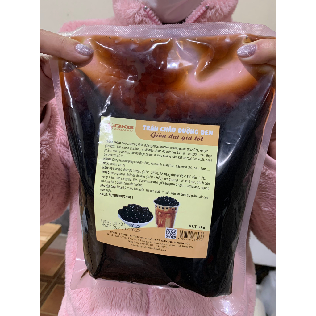 Thạch Trân Châu 3q Trắng Giòn / Trân Châu 3q Đen Caramel Giòn Túi 1kg Tiện Dụng