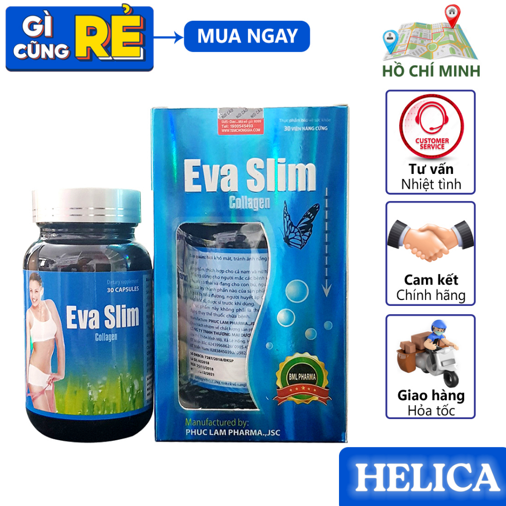 Viên Uống Giảm Cân Eva Slim Collagen 30 Viên Từ Mỹ - Hỗ trợ giảm cân hiệu quả...