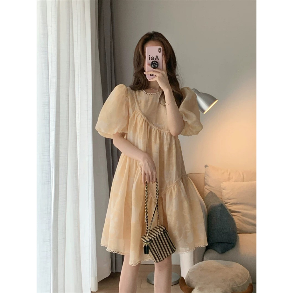 T-Mie | Đầm Bầu Quảng Châu Form Babydoll Cao Cấp Siêu Sang Chảnh Công Sở Đi Tiệc Đẹp ,MD4786