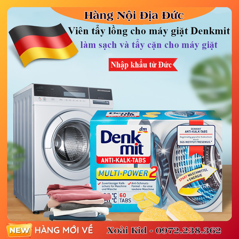 [Hàng nội địa Đức] Viên vệ sinh máy giặt, tẩy lồng giặt Denkmit của Đức