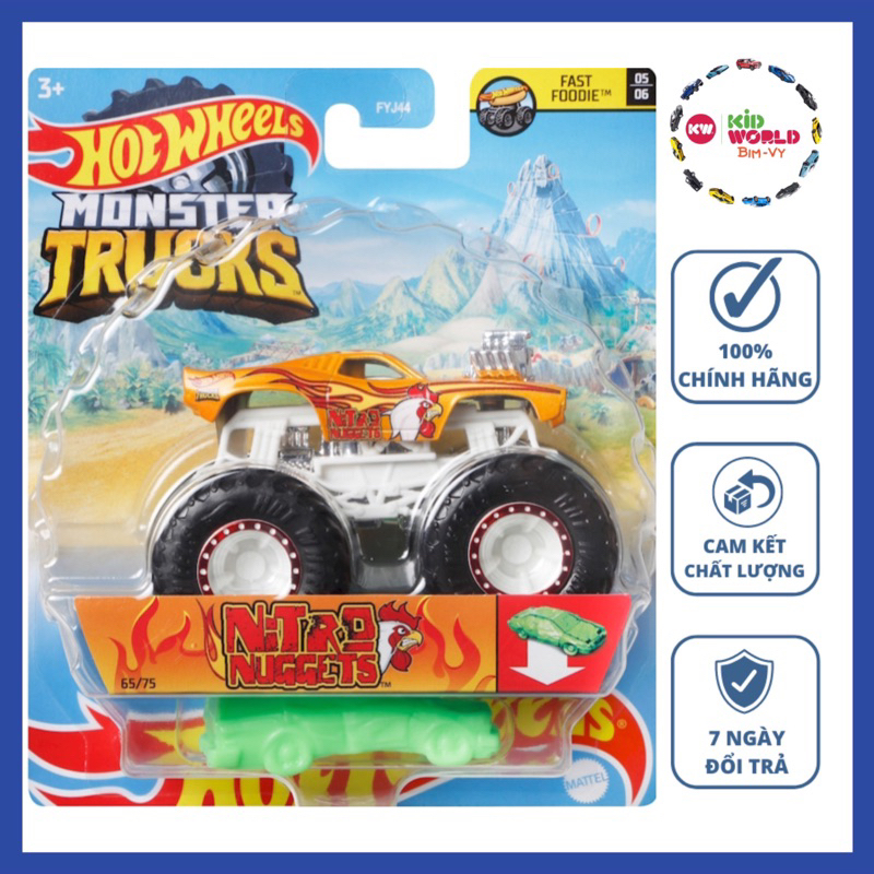 Xe mô hình Hot Wheels Monster Trucks Nitro Nuggets GTH76.