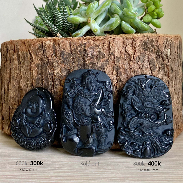 Mặt dây chuyền đá Obsidian (đá thiền)