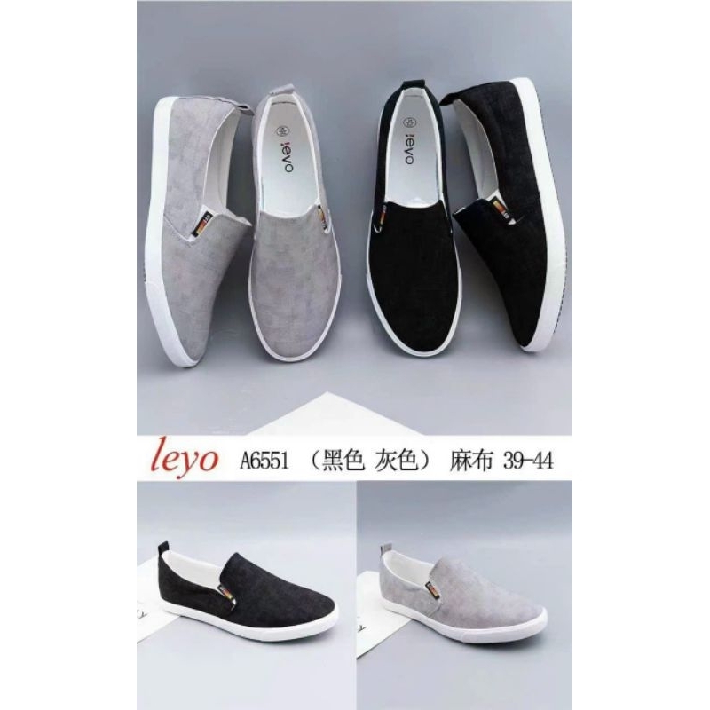 Giày lười vải slip on nam Levo