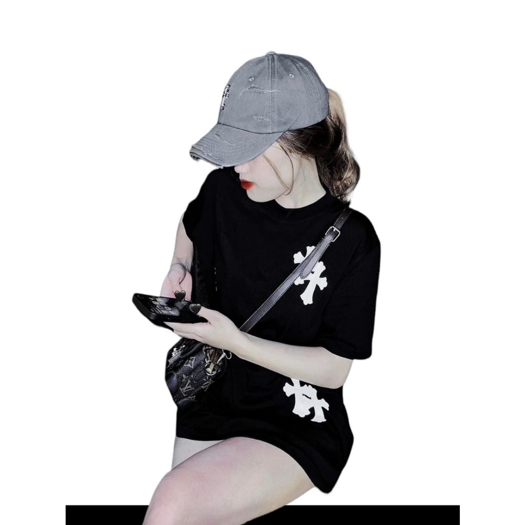 Áo THUN nam nữ chữ thập  Chất cotton su ĐỦ SIZE 40-65KG