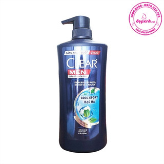 Dầu gội sạch gàu Clear Men Cool Sport bạc hà mát lạnh 612ml