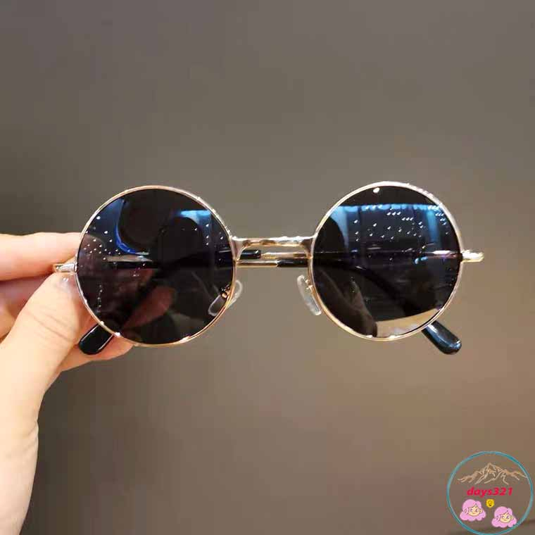 Kính mát gọng tròn phong cách retro thời trang Kính râm thời trang nam nữ kính thầy bói mù