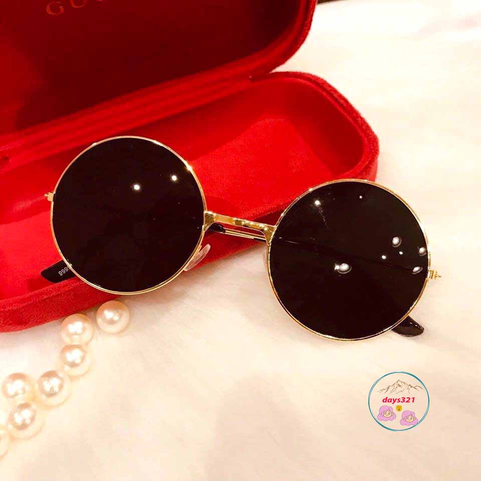 Kính mát gọng tròn phong cách retro thời trang Kính râm thời trang nam nữ kính thầy bói mù