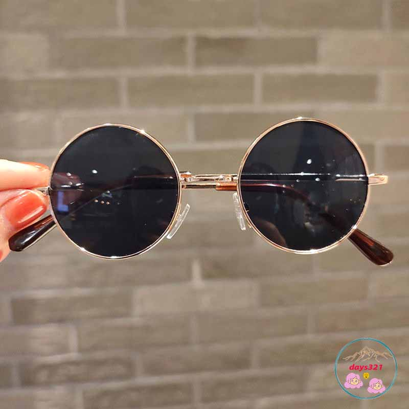 Kính mát gọng tròn phong cách retro thời trang Kính râm thời trang nam nữ kính thầy bói mù