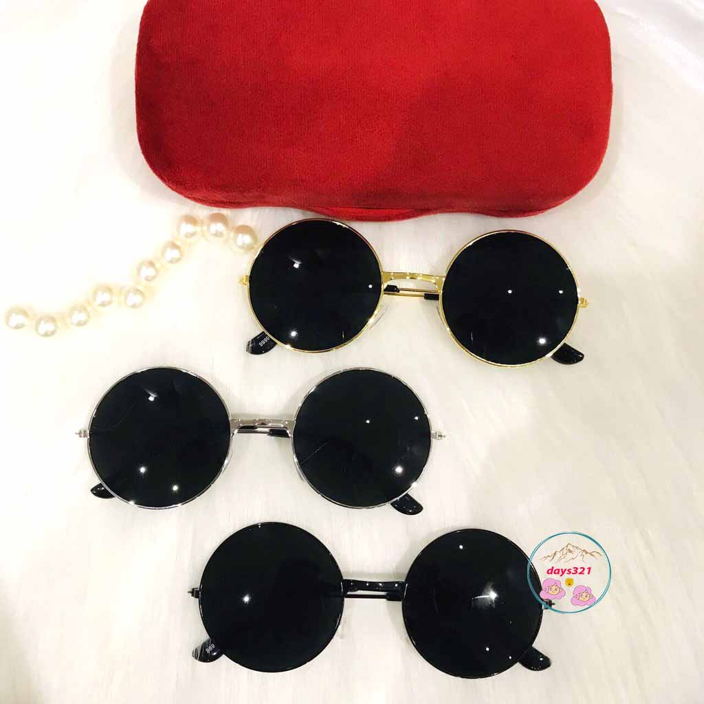 Kính mát gọng tròn phong cách retro thời trang Kính râm thời trang nam nữ kính thầy bói mù