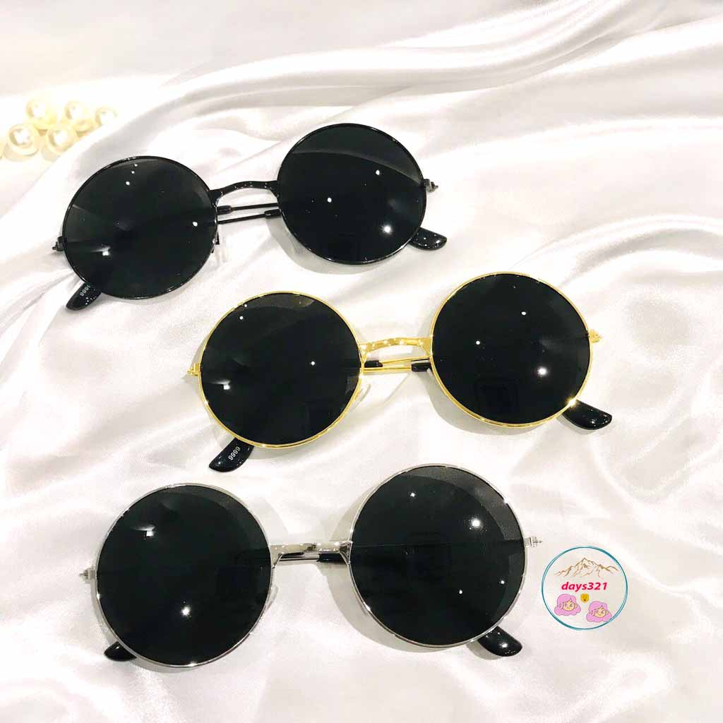 Kính mát gọng tròn phong cách retro thời trang Kính râm thời trang nam nữ kính thầy bói mù