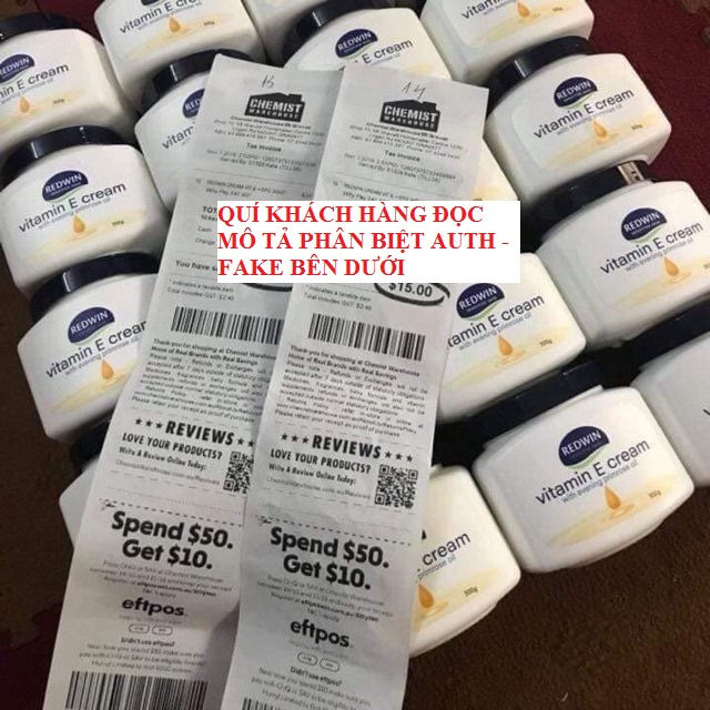 [Phân biệt Auth - Fake] Mẫu mới Kem dưỡng Redwin Vitamin E Cream 300g Úc chính hãng