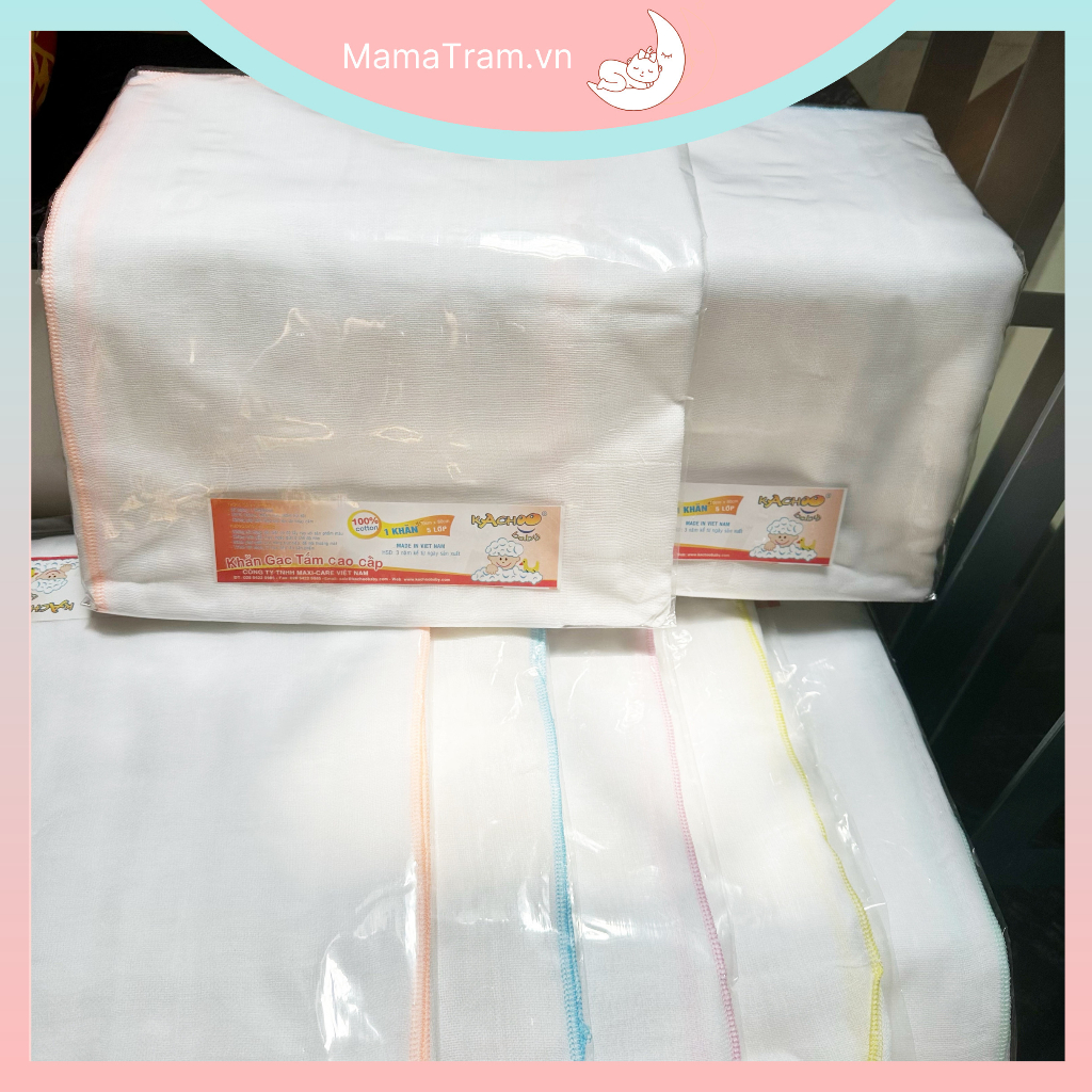 Khăn tắm bé sơ sinh - Khăn mùng cotton Nhật - Khăn Tắm Gạc 5 lớp kích thước lớn 120*80cm
