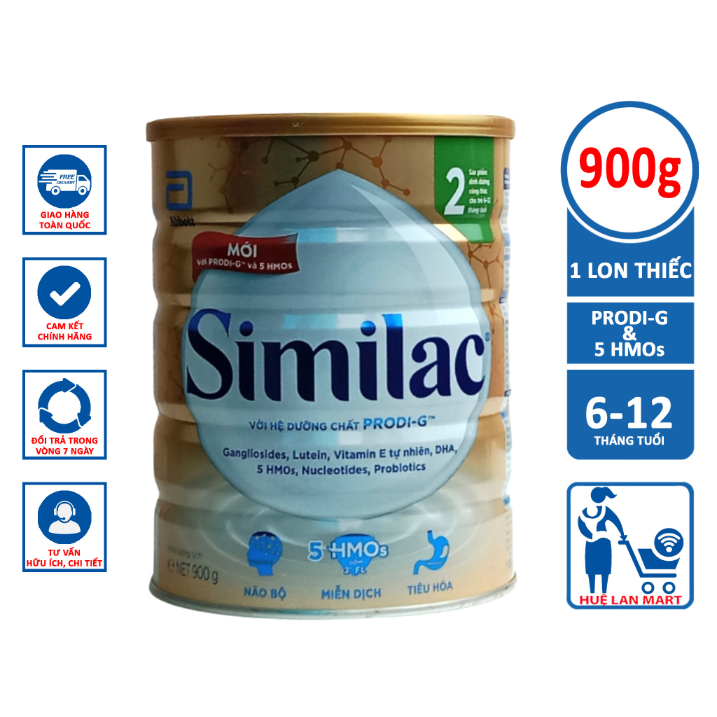 [CHÍNH HÃNG] Sữa Bột Abbott Similac Với PRODI-G và 5HMOs số 2 - Hộp 900g