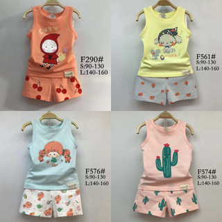 Bộ sát nách fanqie _chất thun cotton co giãn 4 chiều_mẫu bé gái _ link 2
