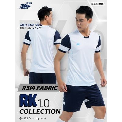 Đồ đá banh không logo RIKI RK1.0 màu trắng CÓ IN tên số theo yêu cầu