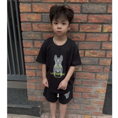 🔥SALE SỐC💯 Sét quần áo trẻ em  Chó LW Đen Trắng 2023 2BKids