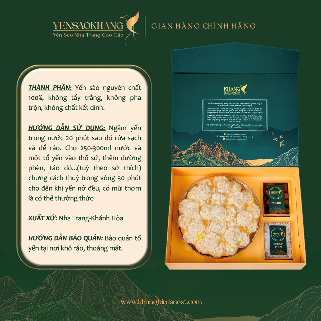 Yến viên khuôn tròn YẾN SÀO KHANG hộp 50gr/100gr