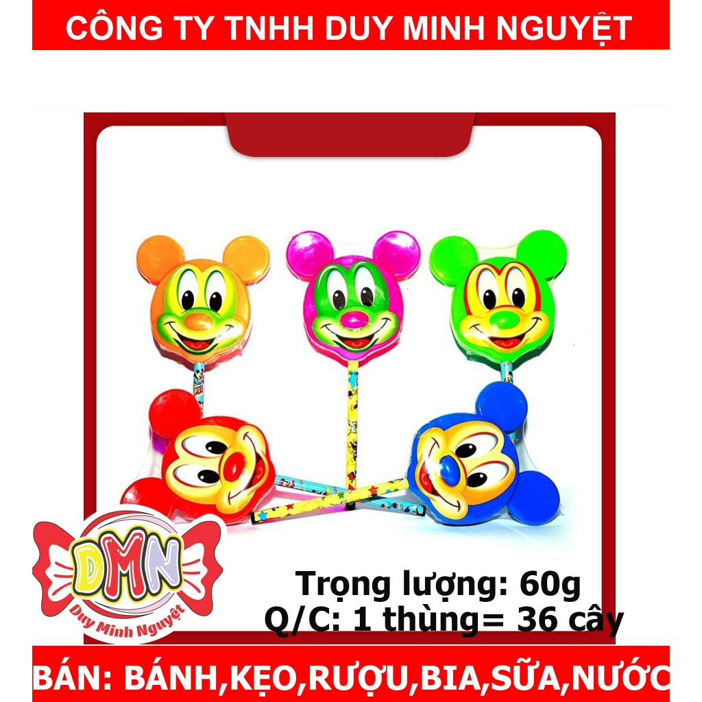 Kẹo que đồ chơi có đèn nháy hình chuột Micky 60g