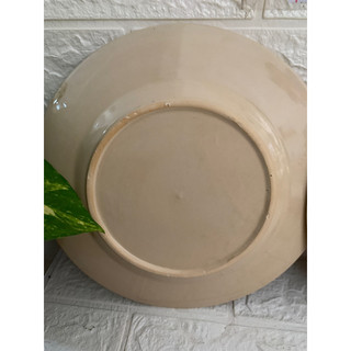 dĩa cạn viền đỏ gốm cao lanh