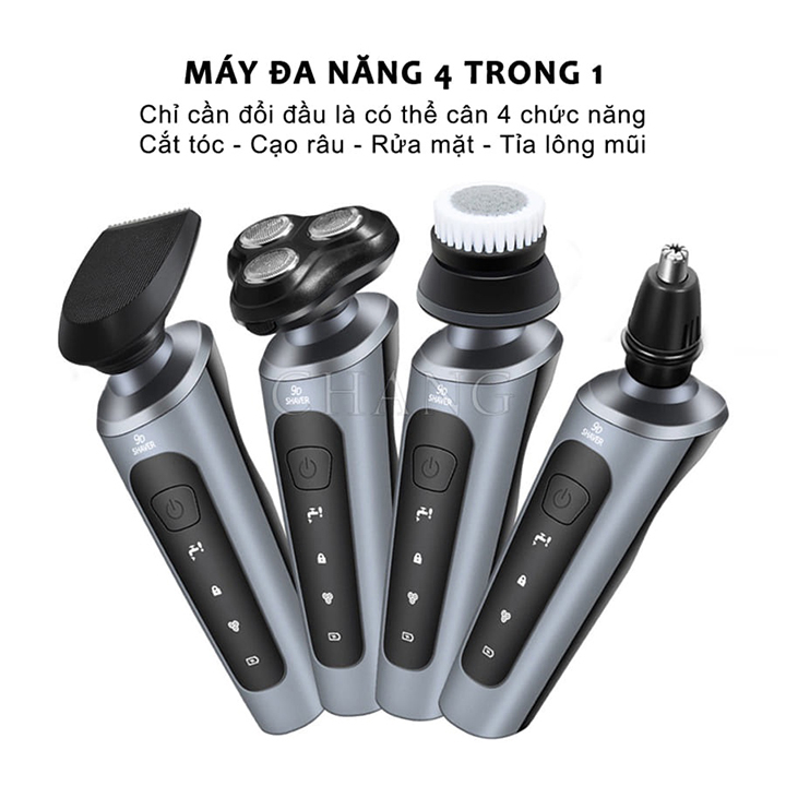 Máy Cạo Râu Đa Năng Shaver 9D- Máy Cạo Râu 4in1 Tặng Kèm 6 Phụ Kiện Cao Cấp
