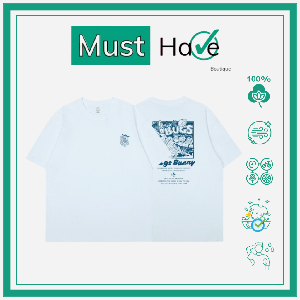 XẢ KHO Áo thun, áo phông Must Have Unisex 100% cotton hình thỏ Bunny