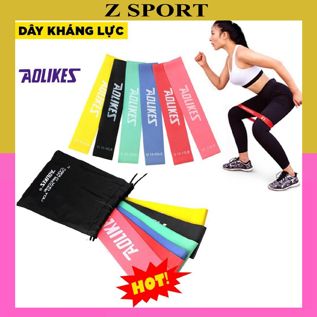 Dây kháng lực Aolikes, dây kháng lực Miniband dành cho dân tập đá bóng, gym, luyện tập thể thao
