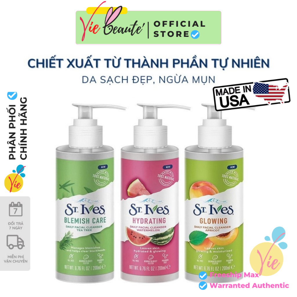 Sữa Rửa Mặt St.Ives Dạng Gel - St.Ives Daily Facial Cleaner Gel 200ml