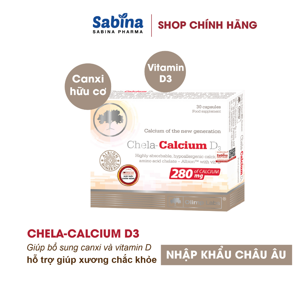 3 hộp canxi Chela Calcium D3 cho mẹ bầu và sau sinh – 36.6g Olimp Labs Date xa