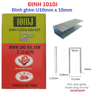 Đinh u 1010j hộp 5000 cây ghim bấm gỗ, đinh u 10mm, đinh bấm ghim