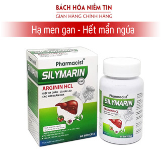 Viên uống giải độc gan, thanh nhiệt cơ thể Silymarin- thành phần diệp hạ châu, cà gai leo, kim ngân hoa- Hộp 60 viên