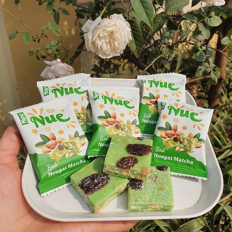 Bánh Nougat GÓI 250G - MatCha - Sữa - Kẹo hạnh phúc - Ăn vặt healthy - Vị ngọt nhẹ tự nhiên mềm dẻo.
