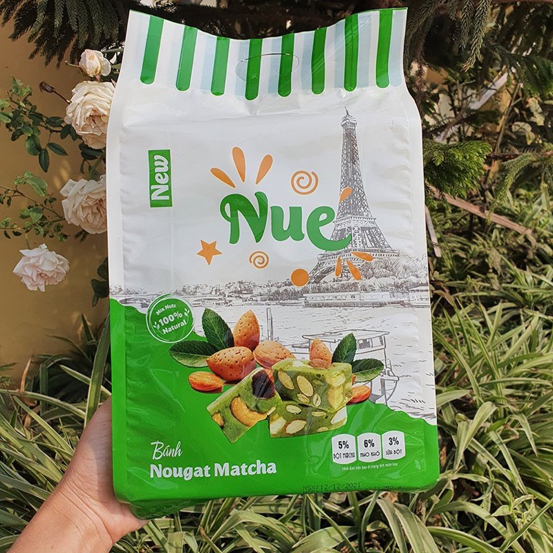 Bánh Nougat GÓI 250G - MatCha - Sữa - Kẹo hạnh phúc - Ăn vặt healthy - Vị ngọt nhẹ tự nhiên mềm dẻo.