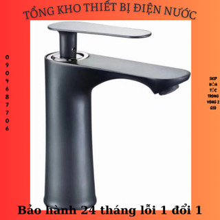 Vòi rửa mặt lavabo nóng lạnh cao cấp màu đen tay gạt lá liễu tinh tế sang trong SNL47 tặng kèm đôi dây cấp nước inox